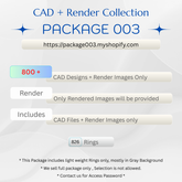 Best Seller Package003 CAD plus Render for E-commerce and Online Jewelry Stores
